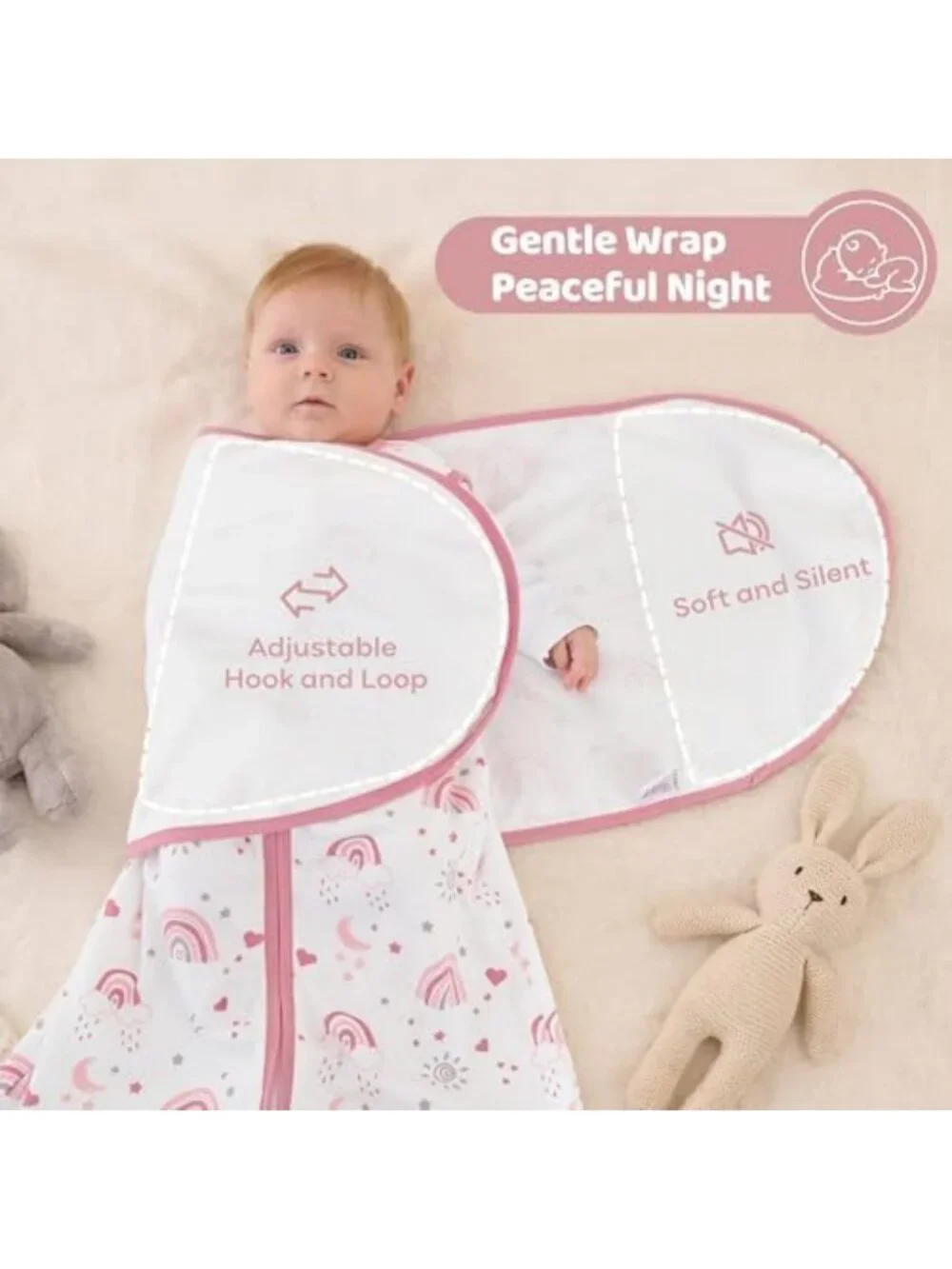 Cozy Cotton Baby Swaddle Sleep Sack 3-6 Months | Soft Newborn Swaddles